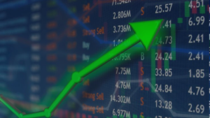 a green arrow pointing to a graph